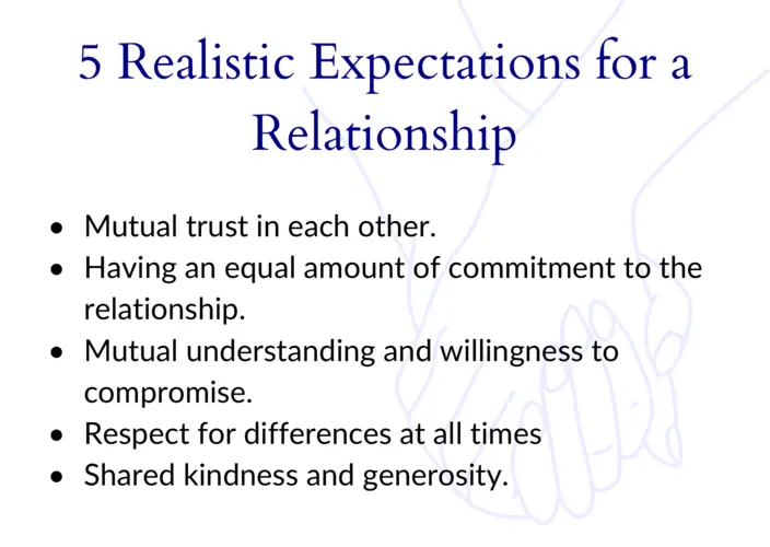 5 realistic expectations for a relationship
