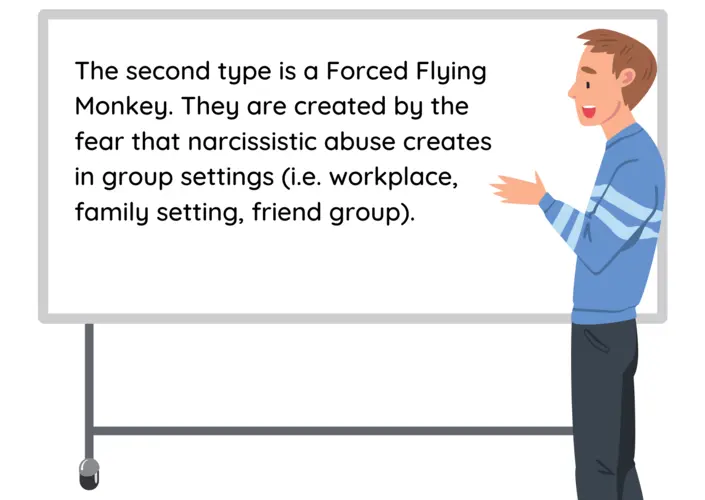 A instructor teaching a class about flying monkeys