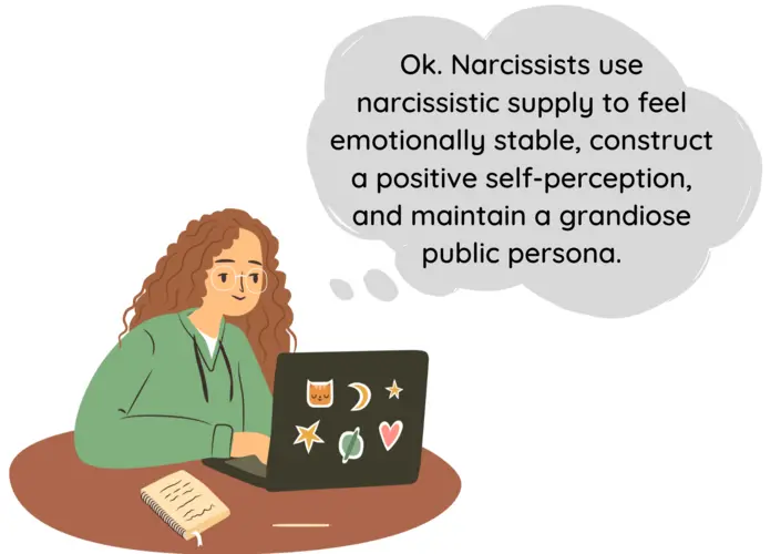 Someone learning about narcissistic abuse.